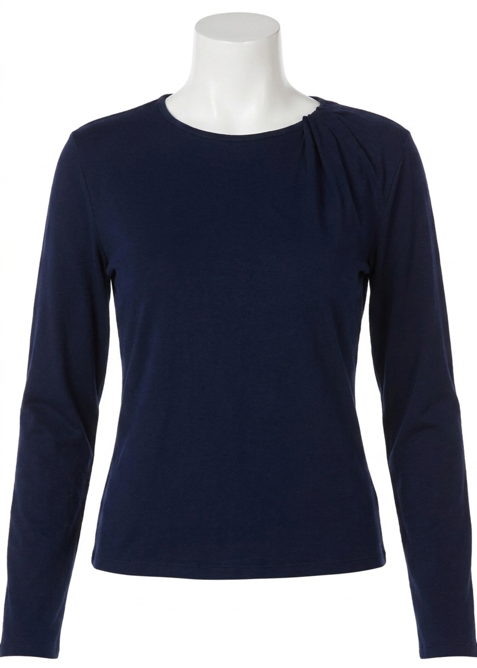 NEW BOBI twist neck long sleeve tee in dark navy